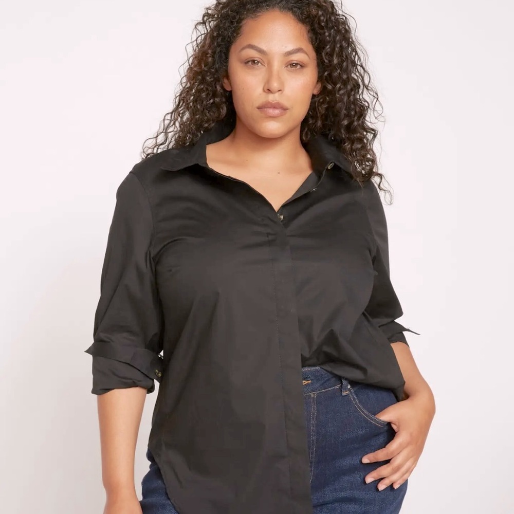 Universal Standard Elbe poplin button down shirt